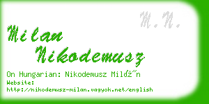 milan nikodemusz business card